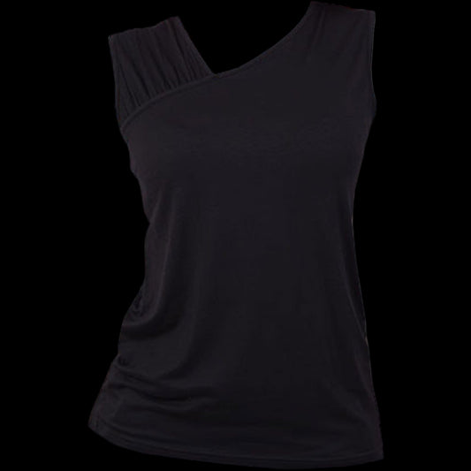 Gothic Rock "Gathered Shoulder Slant" Vest Tank