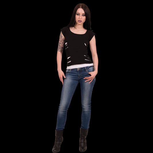 Urban Fashion "2-in-1 White Ripped" Shirt