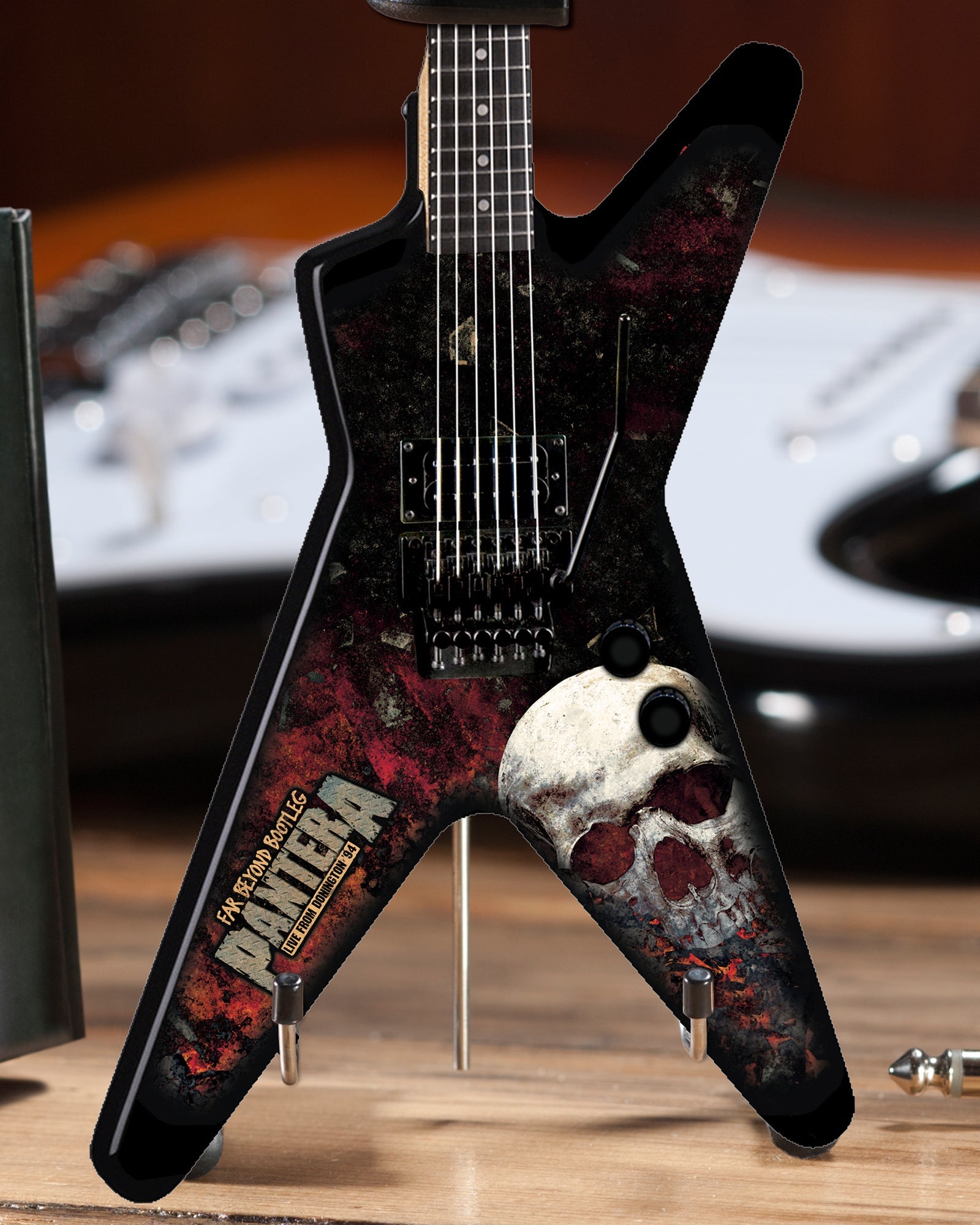 Pantera "Dean Dimebag - Far Beyond Bootleg Graphic ML" Mini Guitar - Artist Proof Edition - Mainstay Entertainment