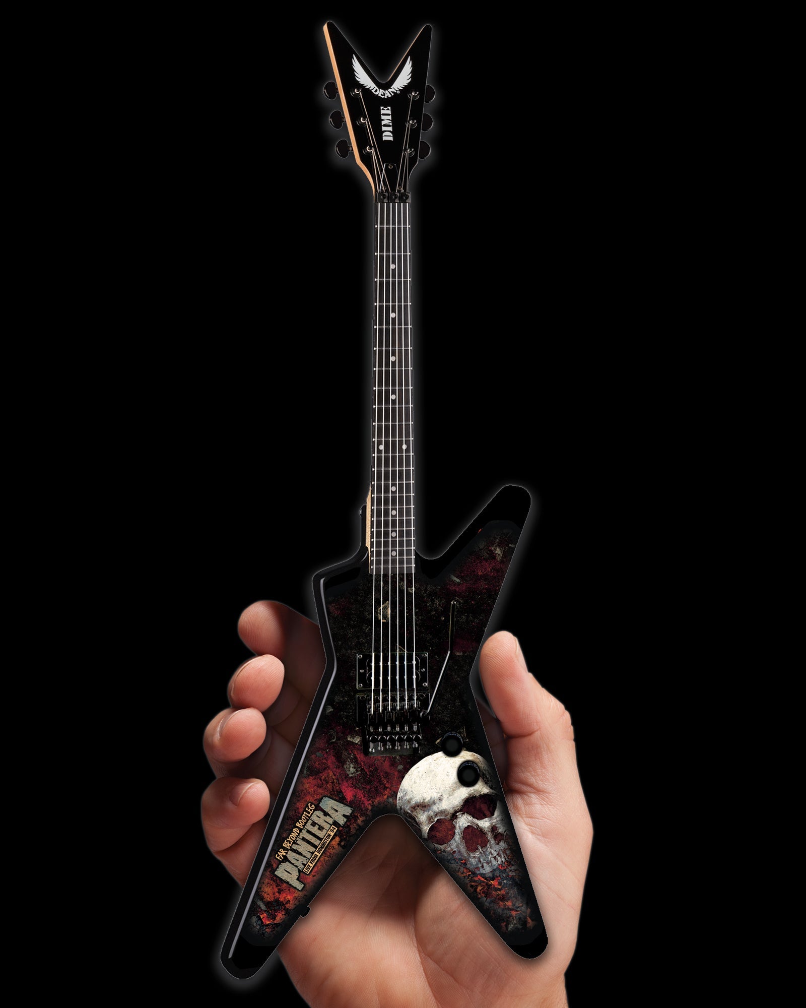 Pantera "Dean Dimebag - Far Beyond Bootleg Graphic ML" Mini Guitar - Artist Proof Edition - Mainstay Entertainment
