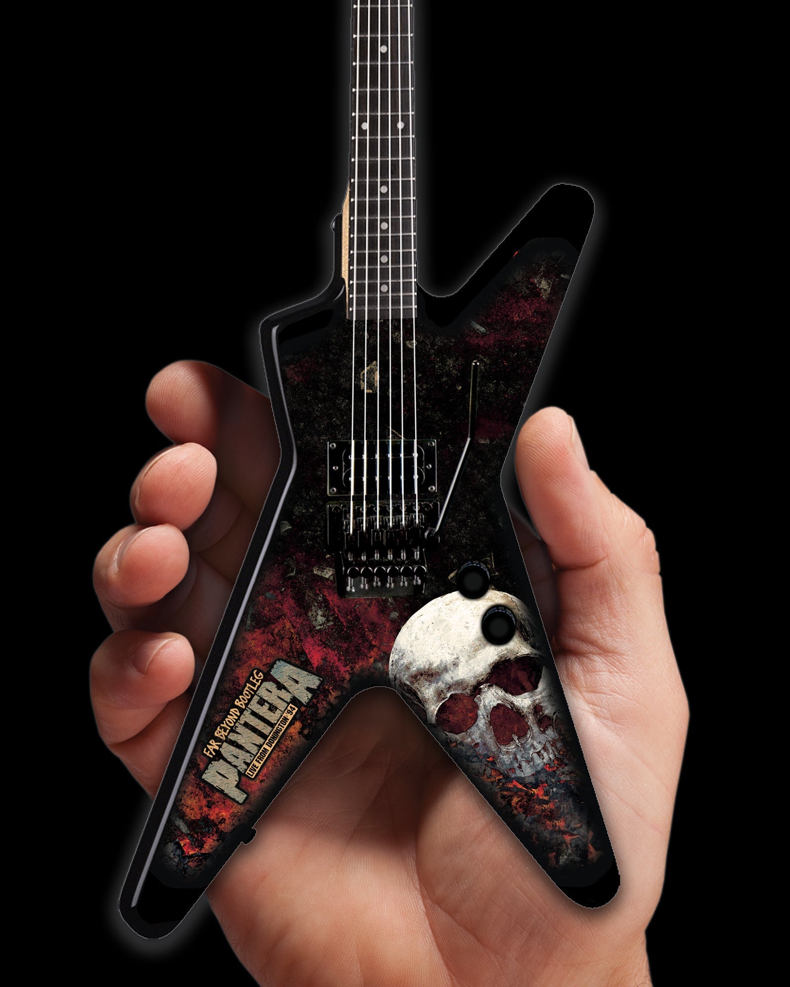 Pantera "Dean Dimebag - Far Beyond Bootleg Graphic ML" Mini Guitar - Artist Proof Edition - Mainstay Entertainment