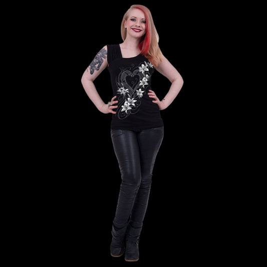 Pure of Heart "Gathered Shoulder Slant" Vest Tank - Mainstay Entertainment