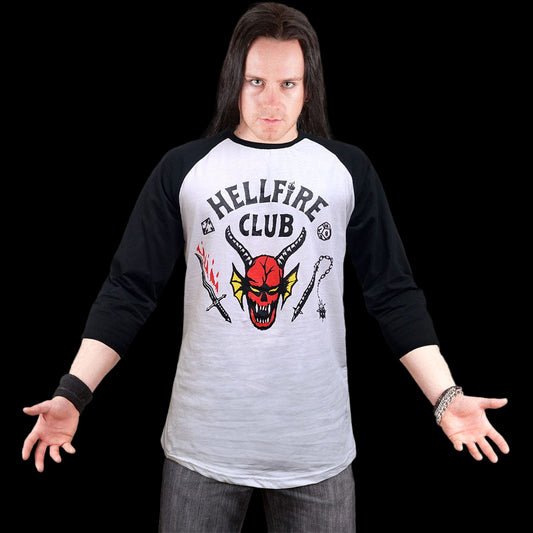 Stranger Things 4 "Hellfire Club Crest" 3/4 Raglan Shirt