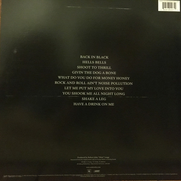 AC/DC "Back In Black" 180g Vinyl