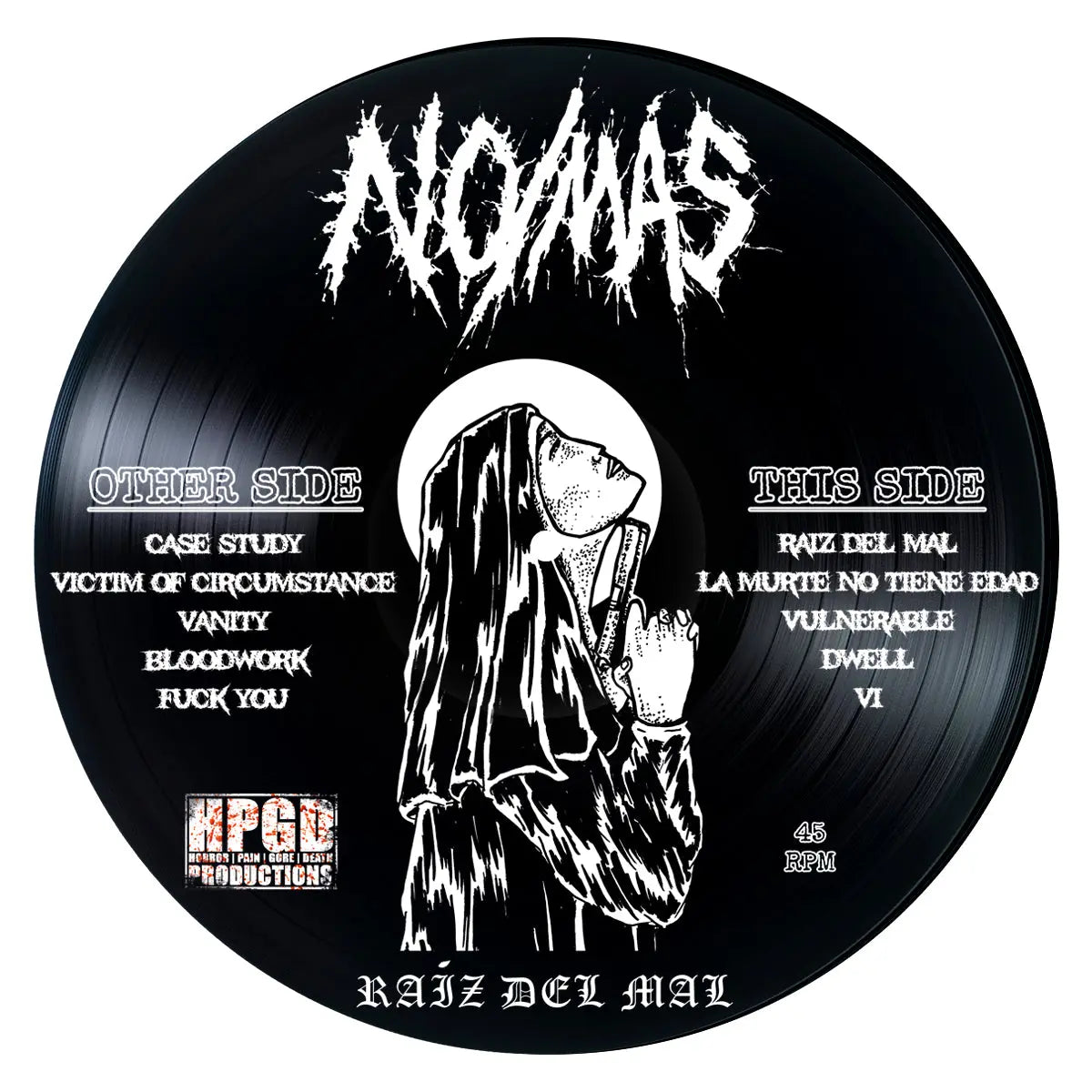 NO/MÁS - Raíz Del Mal LP (Picture Disc) LTD To 100 Horror Pain Gore Death Productions Shop