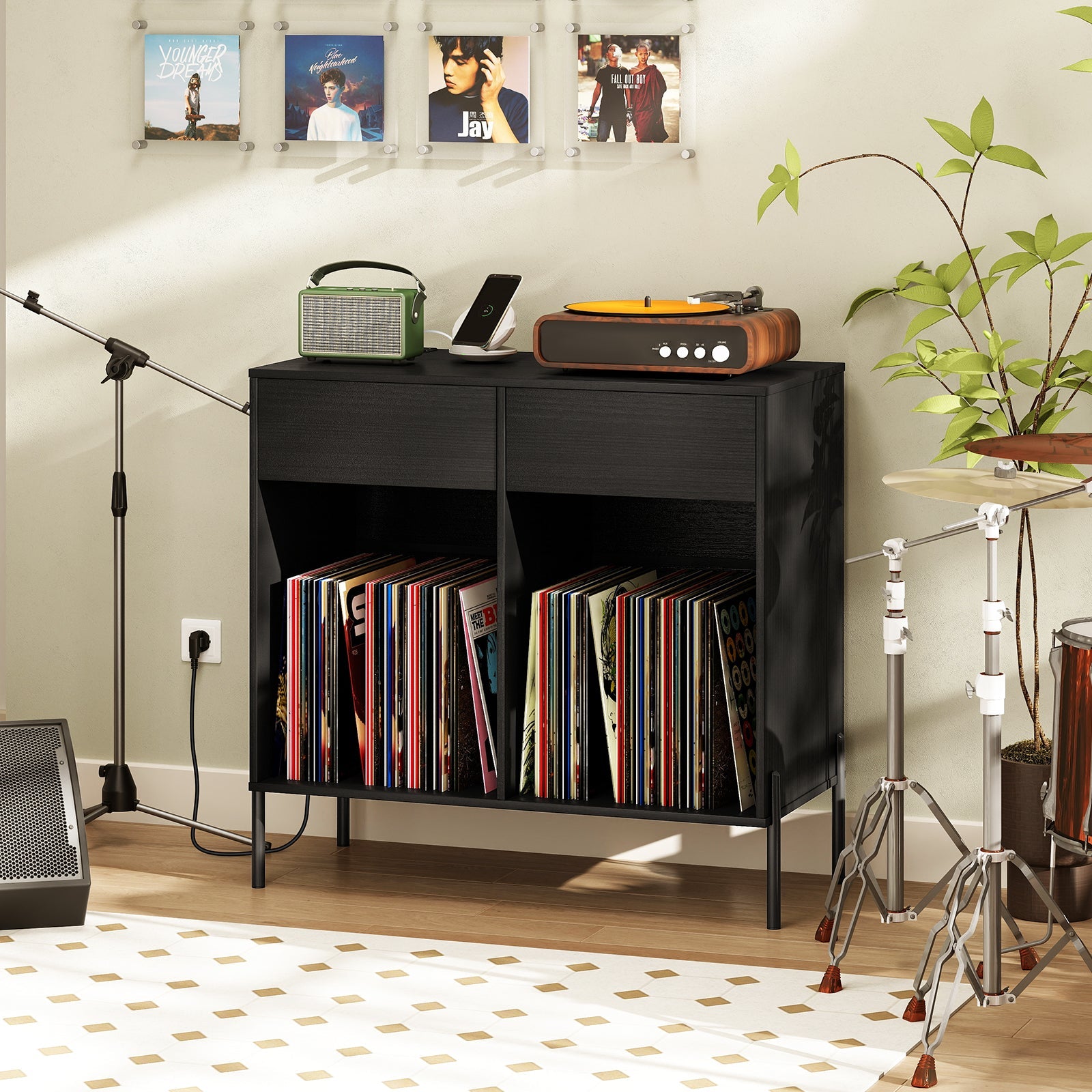 DirectDeals "Record Player" Stand w/Power Outlets