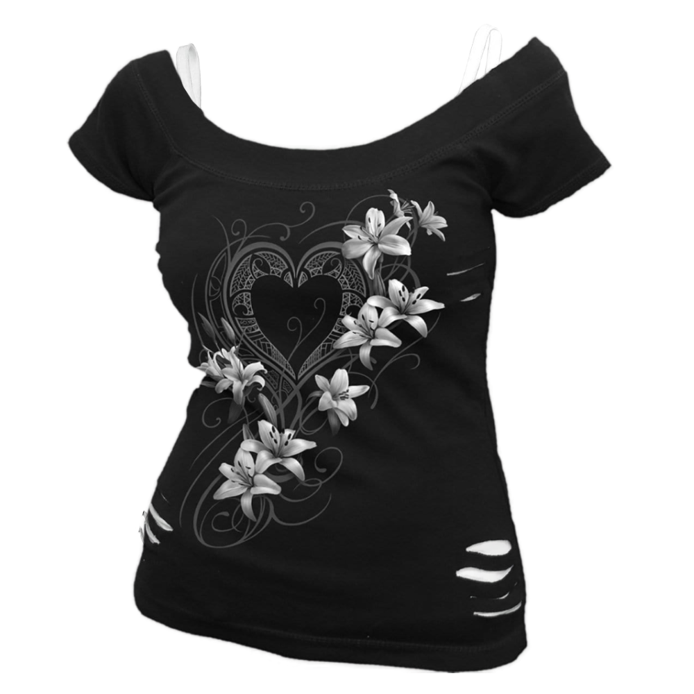 Pure of Heart "2-in-1 White Ripped" Shirt