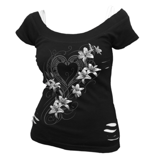 Pure of Heart "2-in-1 White Ripped" Shirt