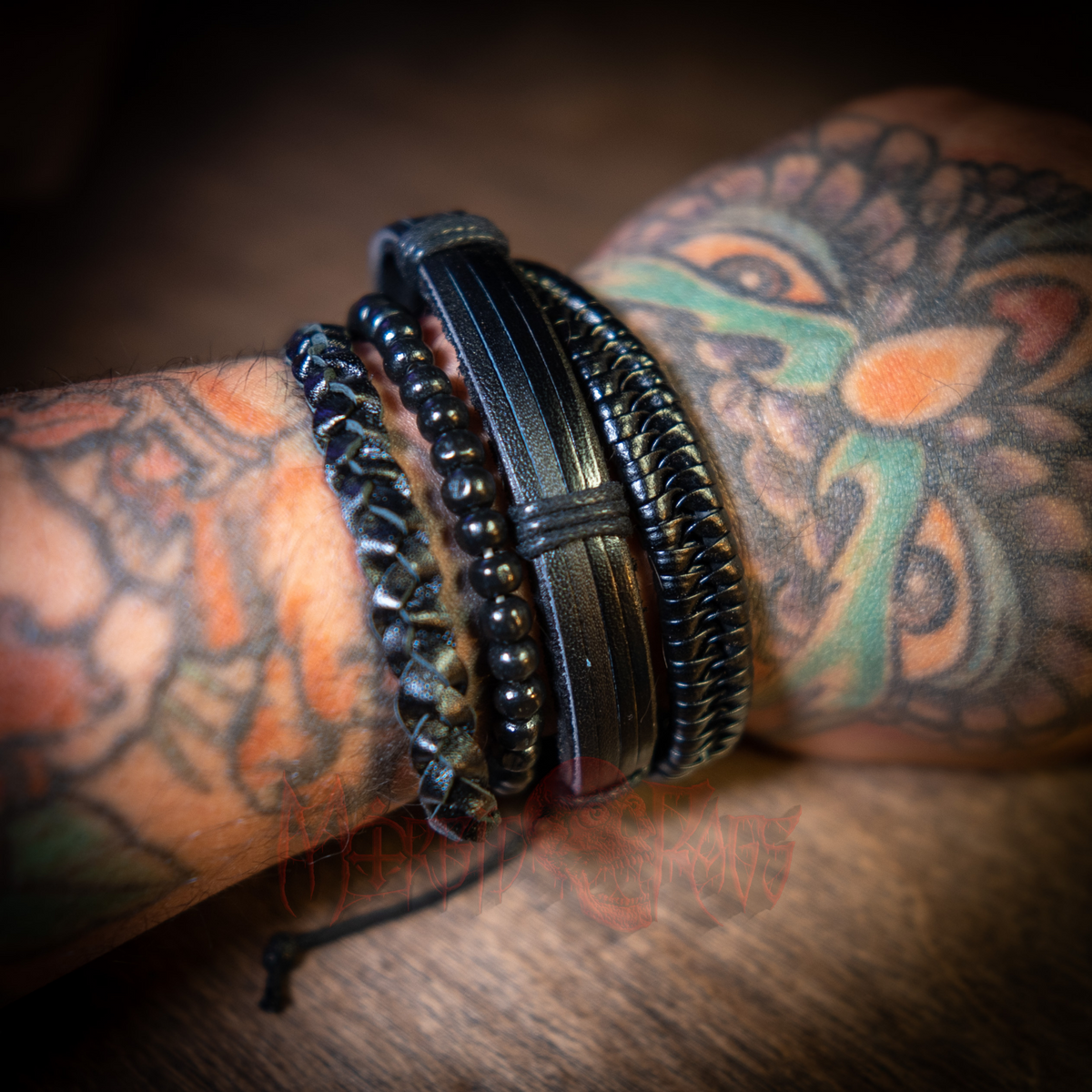 Rune Leather Bracelet Morbid Rags