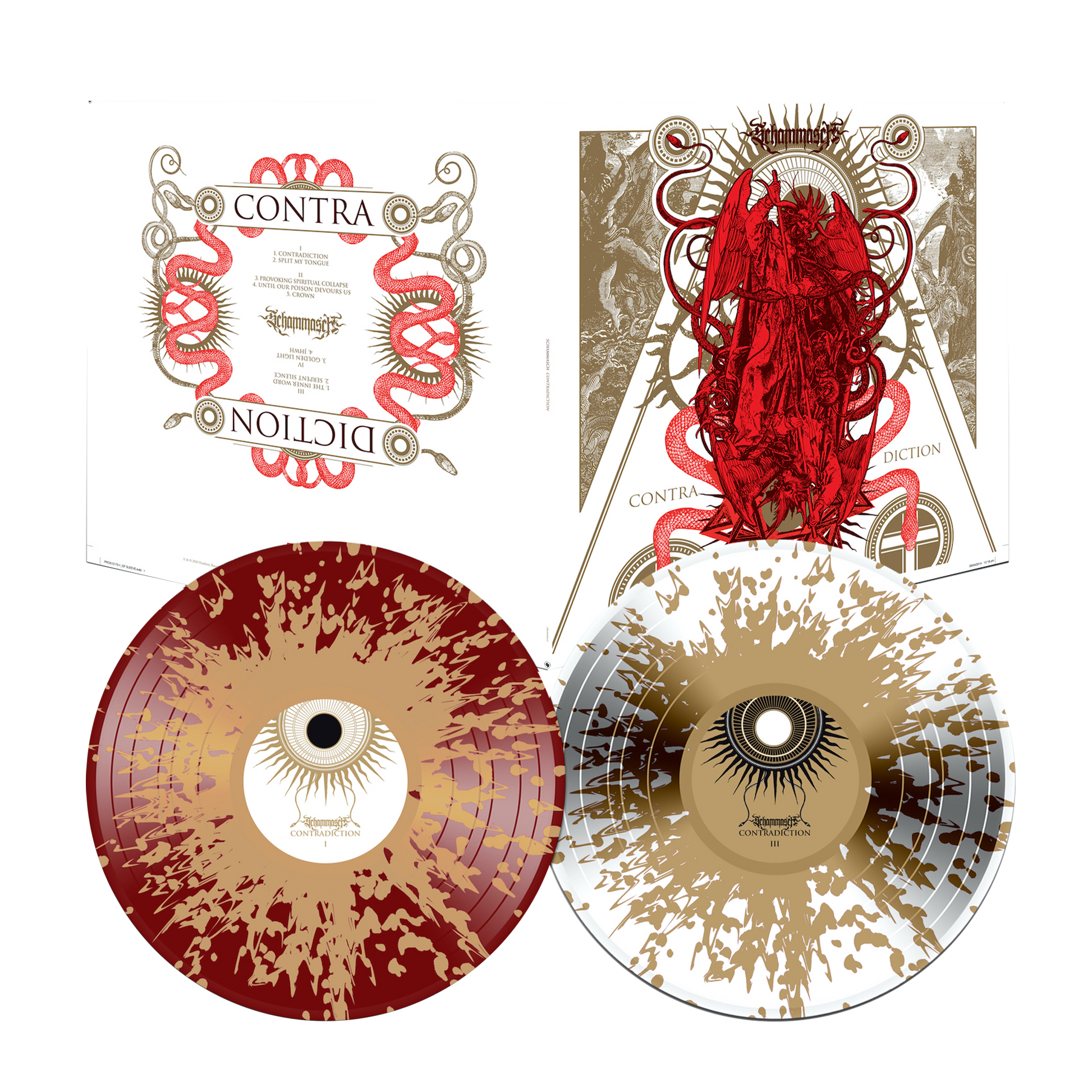 Schammasch - Contradiction on Red & White Vinyl with Gold Splatter LP Prosthetic Records