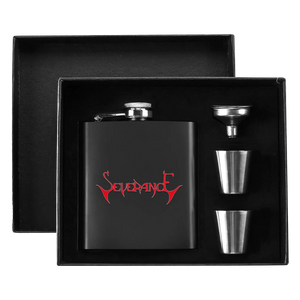 Severance "Logo" 7oz. Hip Flask Black Stainless Steel Set - Mainstay Entertainment