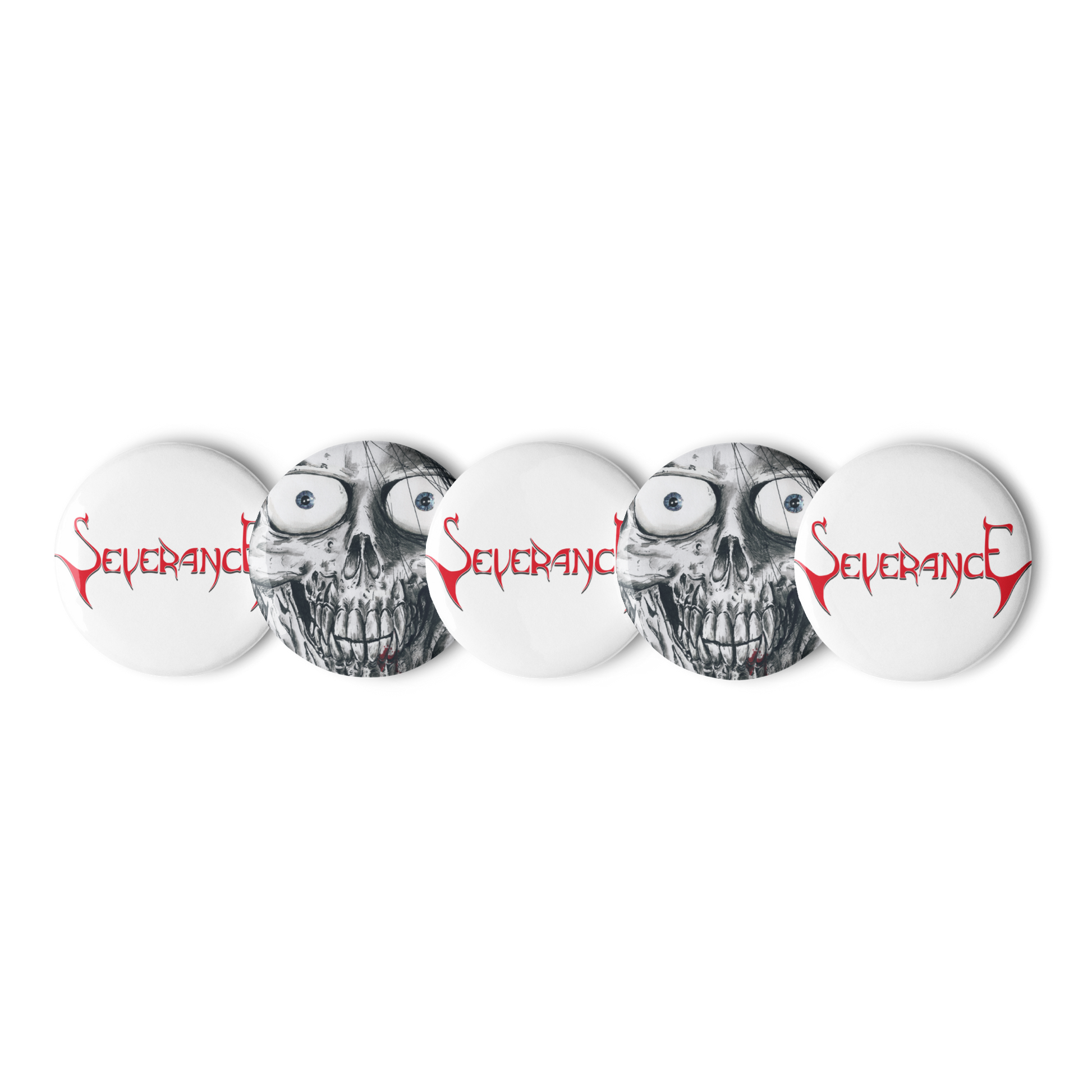 Severance "Logo & Schleppy" Set of (5) Buttons - Mainstay Entertainment