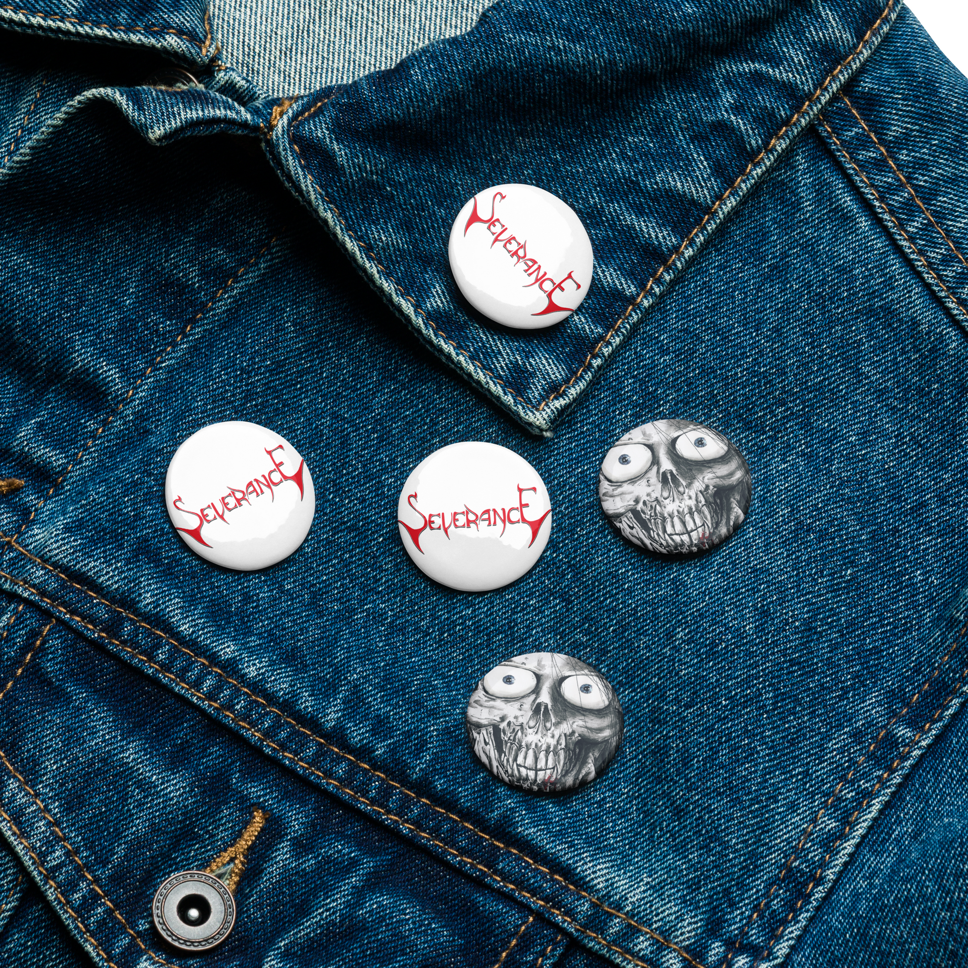 Severance "Logo & Schleppy" Set of (5) Buttons - Mainstay Entertainment