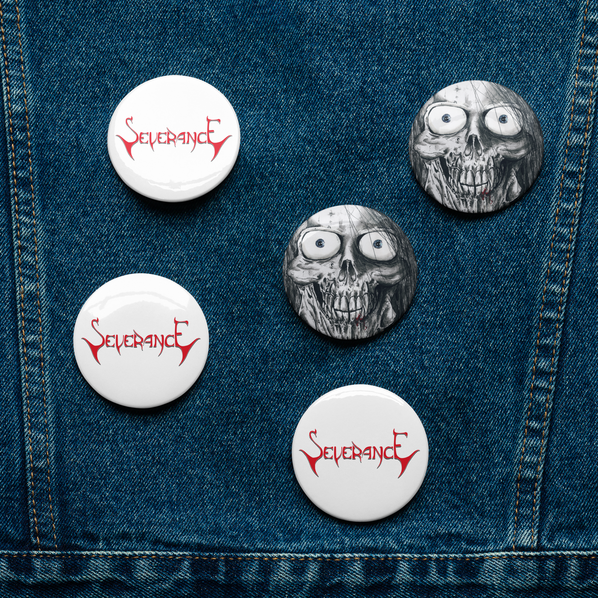 Severance "Logo & Schleppy" Set of (5) Buttons - Mainstay Entertainment