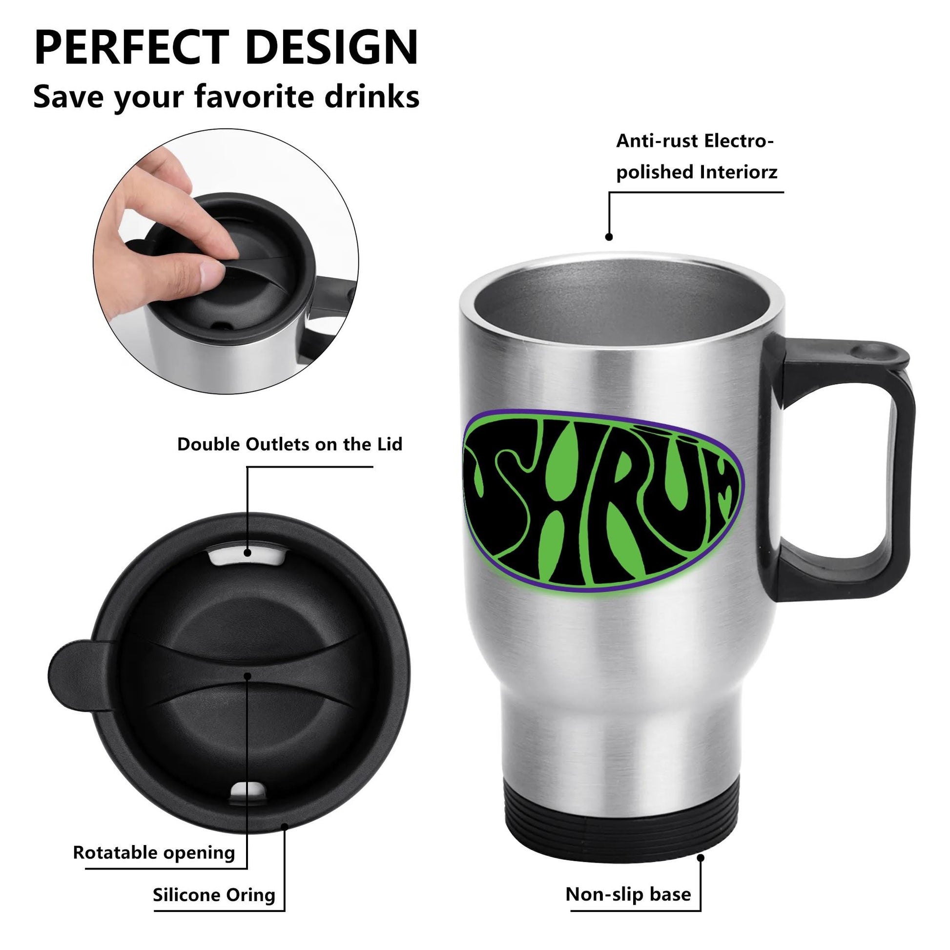 SHRÜM "Logo" 14 oz. Travel Mug