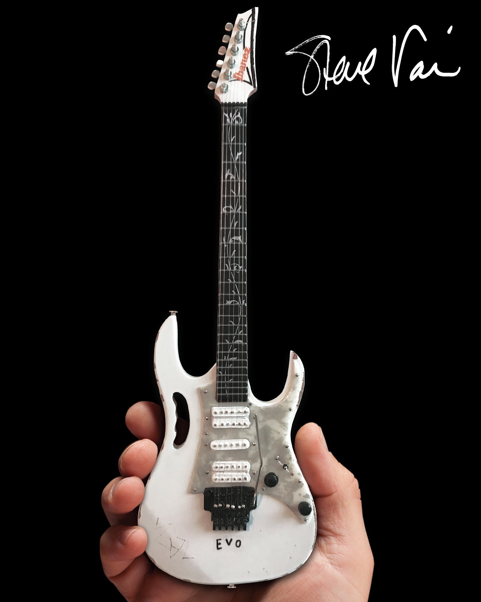 Steve Vai "Vintage Ibanez Jem Evo Tribute" Licensed Mini Guitar - Mainstay Entertainment