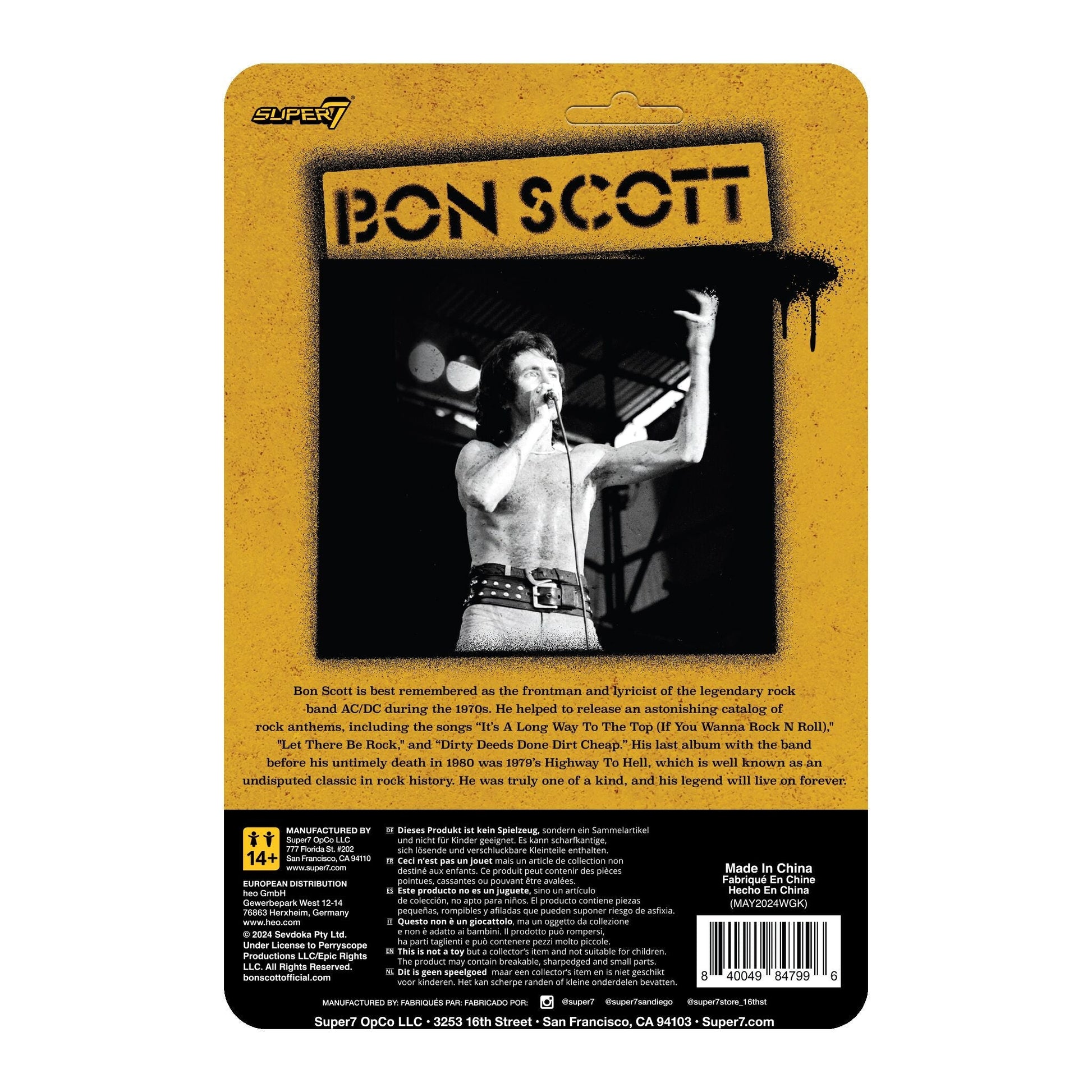 Super7 x BON SCOTT - LEOPARD PRINT - ReAction Figure - Mainstay Entertainment