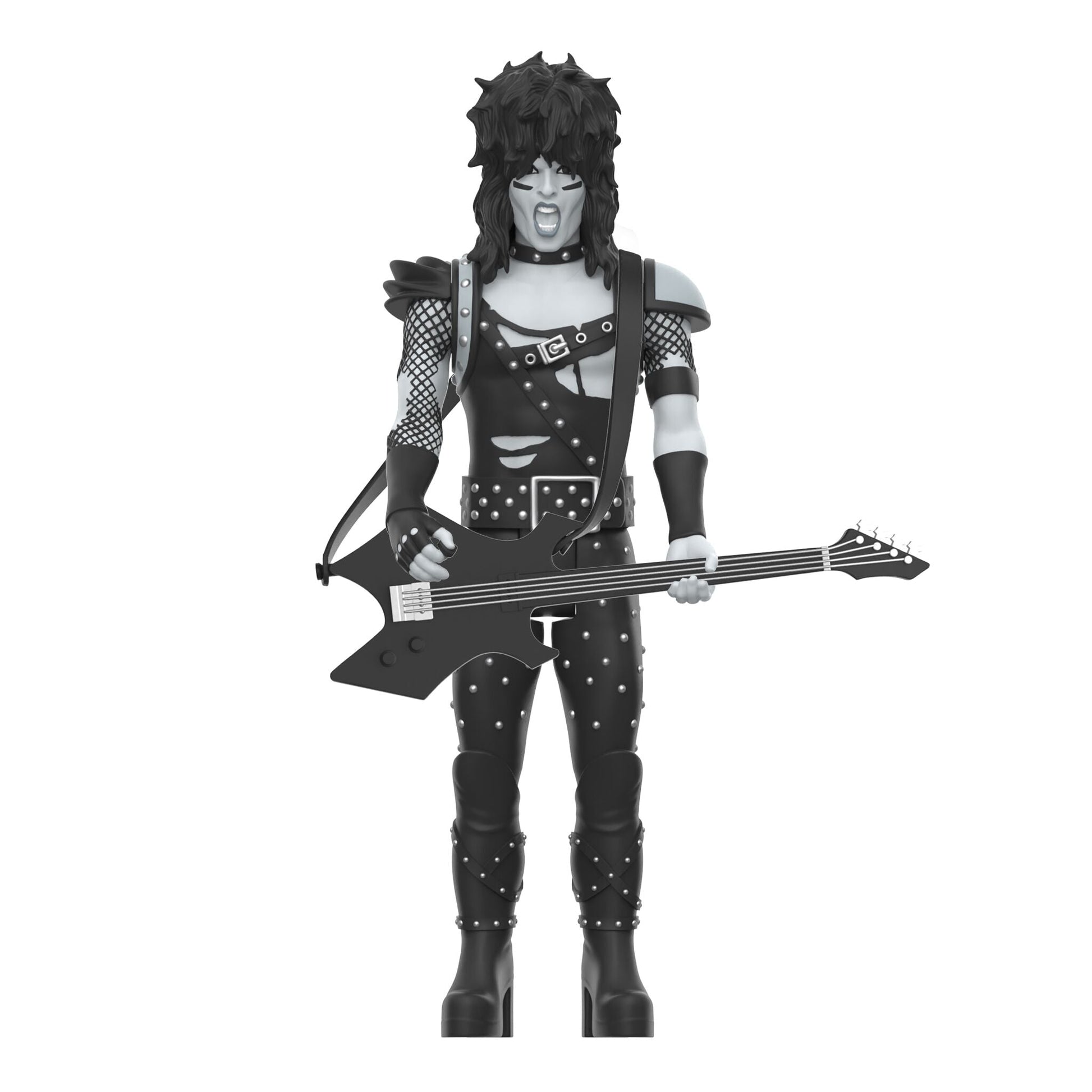 Super7 x Mötley Crüe - Mick Mars, Nikki Sixx, Tommy Lee & Vince Neil (Shout At The Devil B&W) ReAction Figures - Mainstay Entertainment