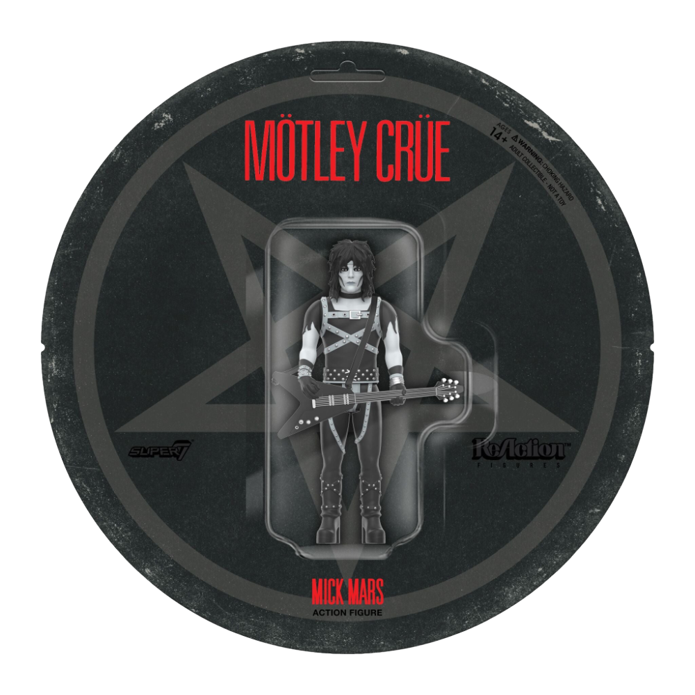 Super7 x Mötley Crüe - Mick Mars (Shout At The Devil B&W) ReAction Figure - Mainstay Entertainment