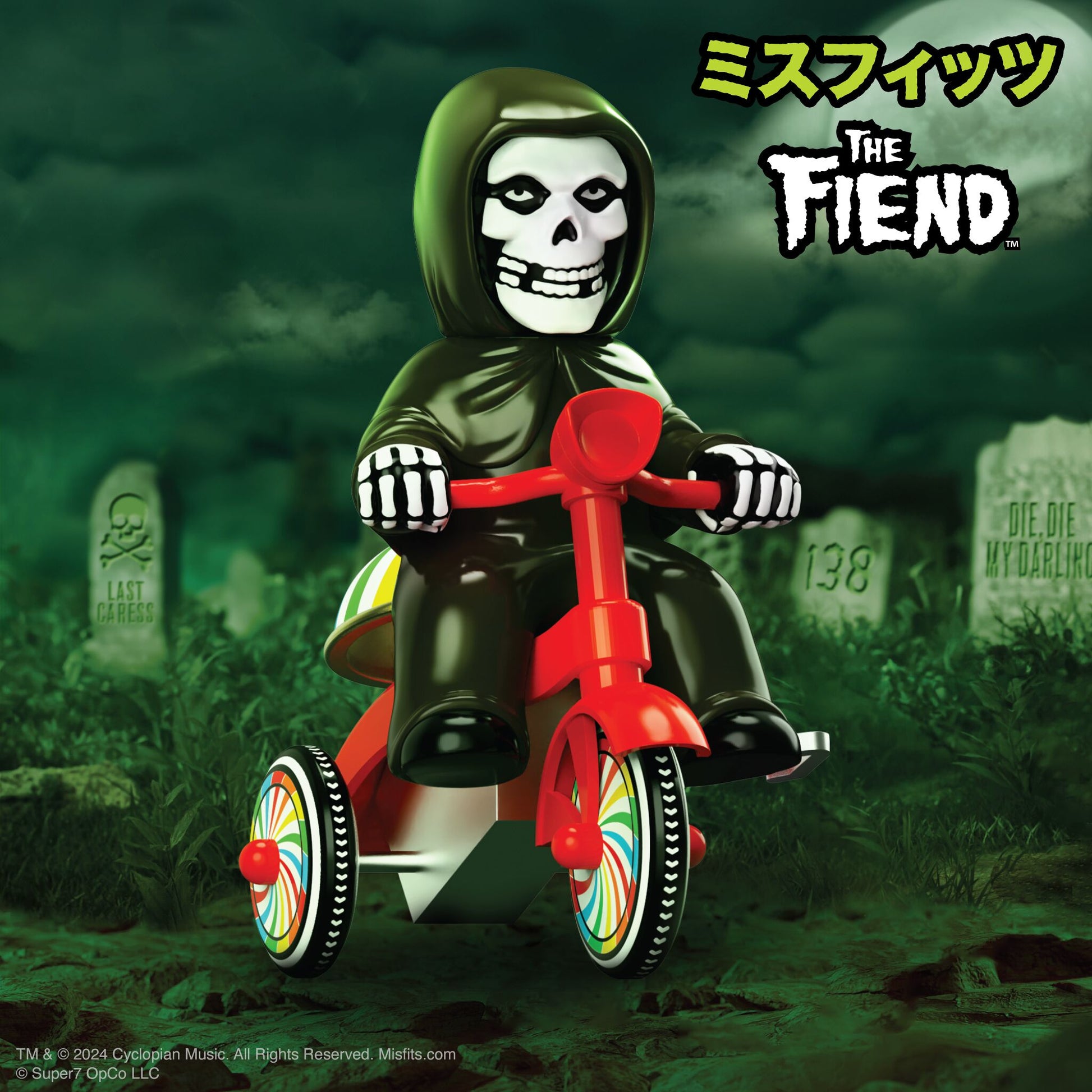 Super7 x MISFITS - Super Cycles - Fiend (Black w/ Red Trike) Toy - Mainstay Entertainment