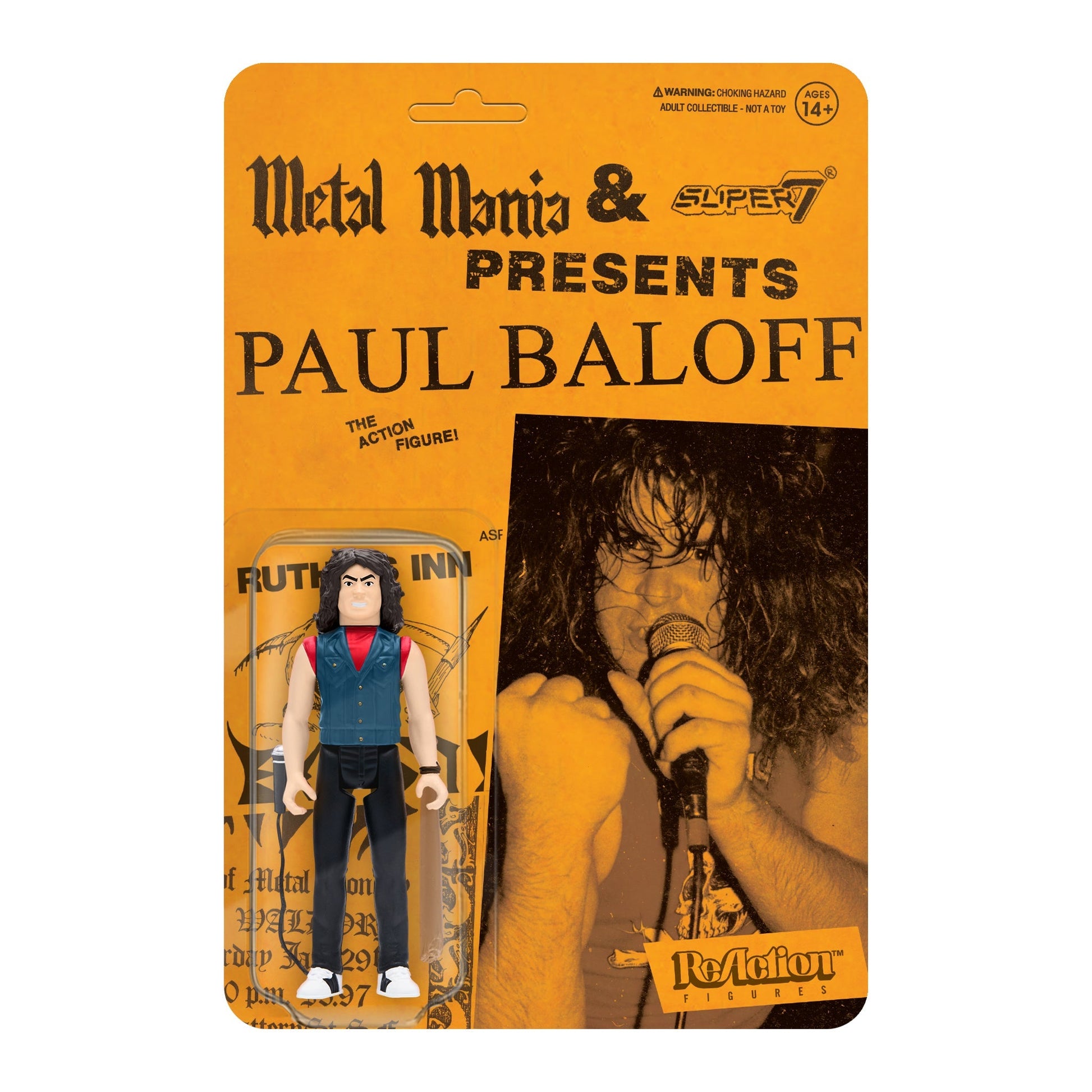 Super7 x Metal Mania Fanzine - Paul Baloff  ReAction Figure Bundle - Mainstay Entertainment