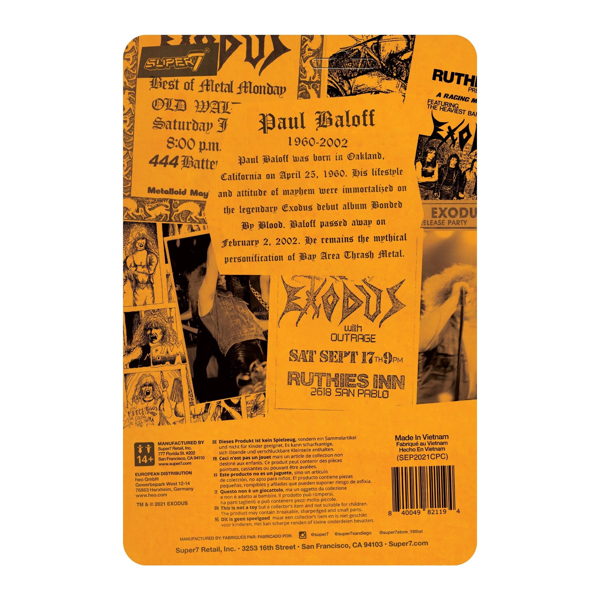 Super7 x Metal Mania Fanzine - Paul Baloff  ReAction Figure Bundle - Mainstay Entertainment