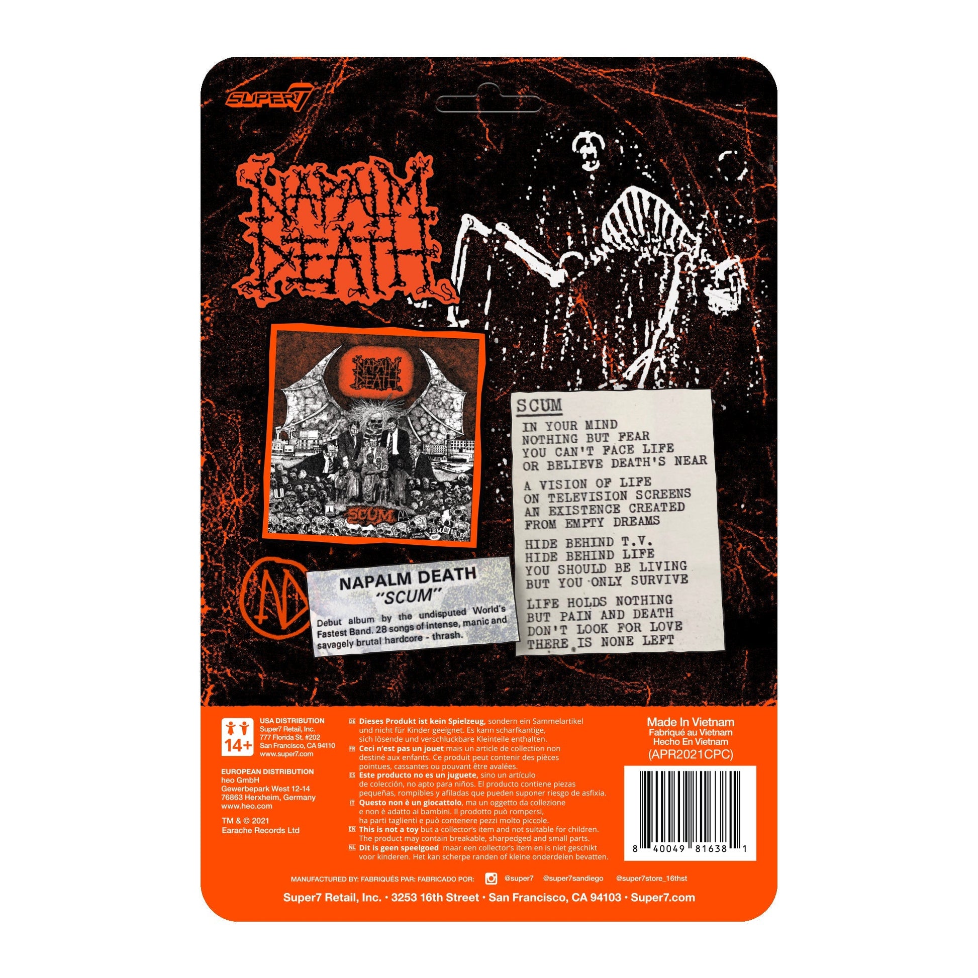 Super7 x Napalm Death - Scum Demon (Orange) ReAction Figure - Mainstay Entertainment