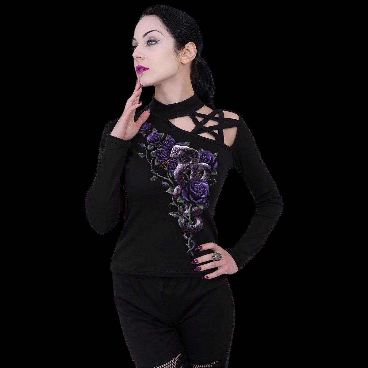 Cobra Roses "Pentagram Shoulder" Long Sleeve Shirt