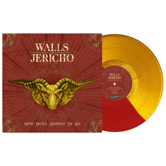 WALLS OF JERICHO ‘WITH DEVILS AMONGST US ALL’ LP (Limited Edition – Only 600 Made, Half Metallic Gold / Half Red Vinyl) Revolver Magazine