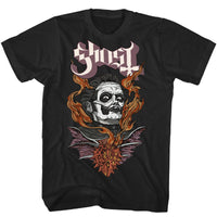 GHOST "CARDINAL COPIA FLAMING FACE" T-SHIRT Revolver Magazine