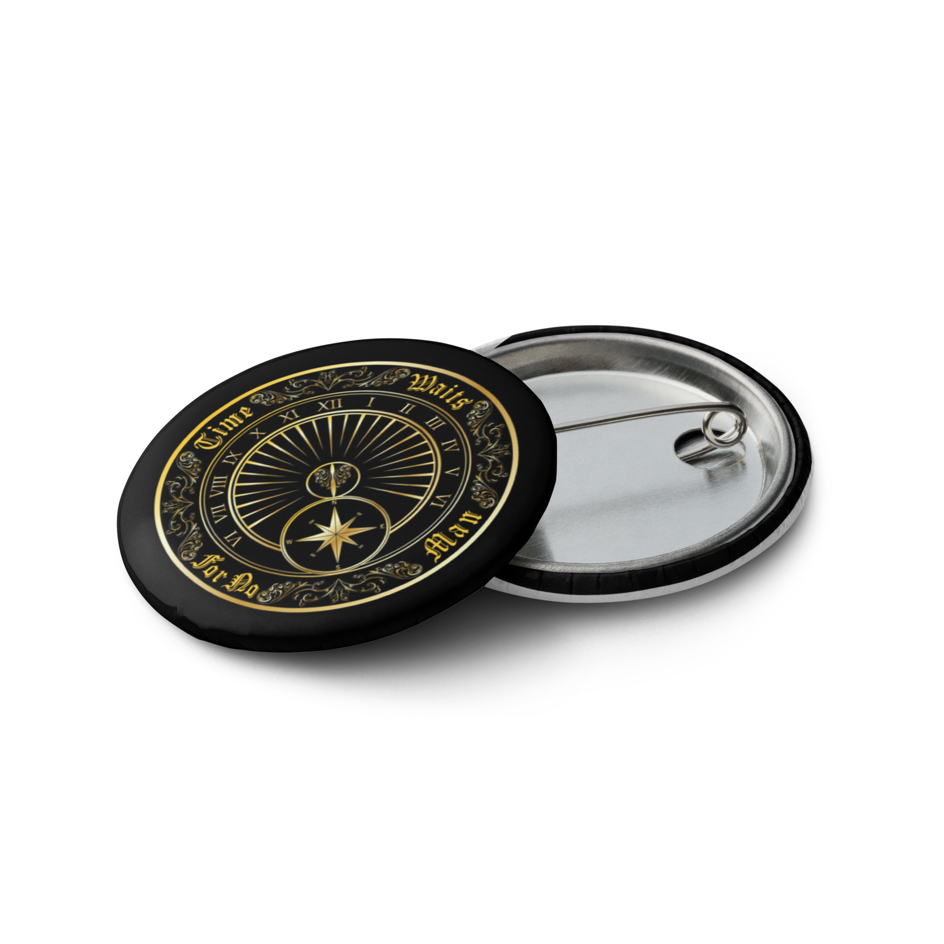 Time Waits For No Man "Sundial" Set of (5) Buttons - Mainstay Entertainment