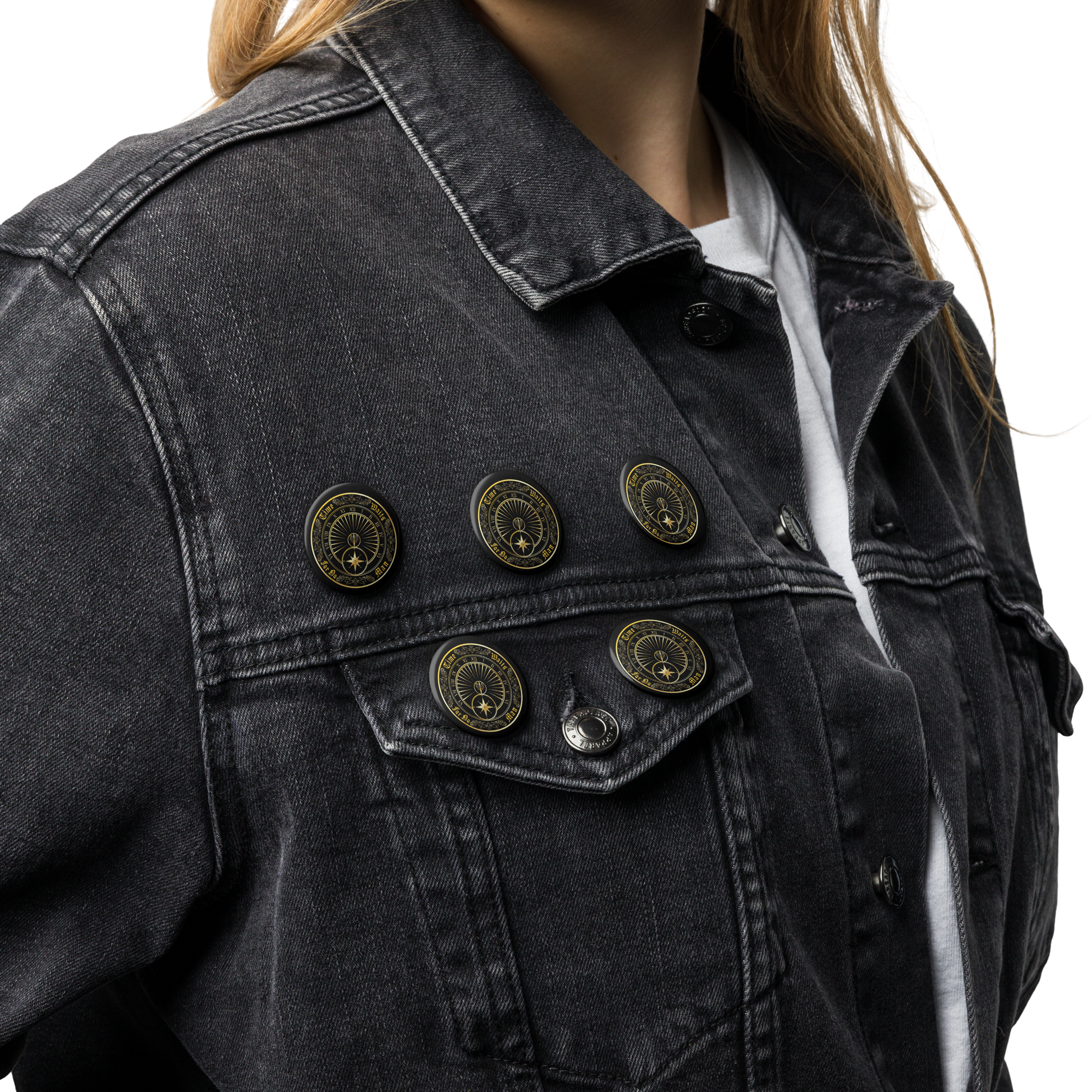 Time Waits For No Man "Sundial" Set of (5) Buttons - Mainstay Entertainment