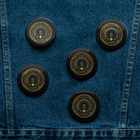 Time Waits For No Man "Sundial" Set of (5) Buttons - Mainstay Entertainment