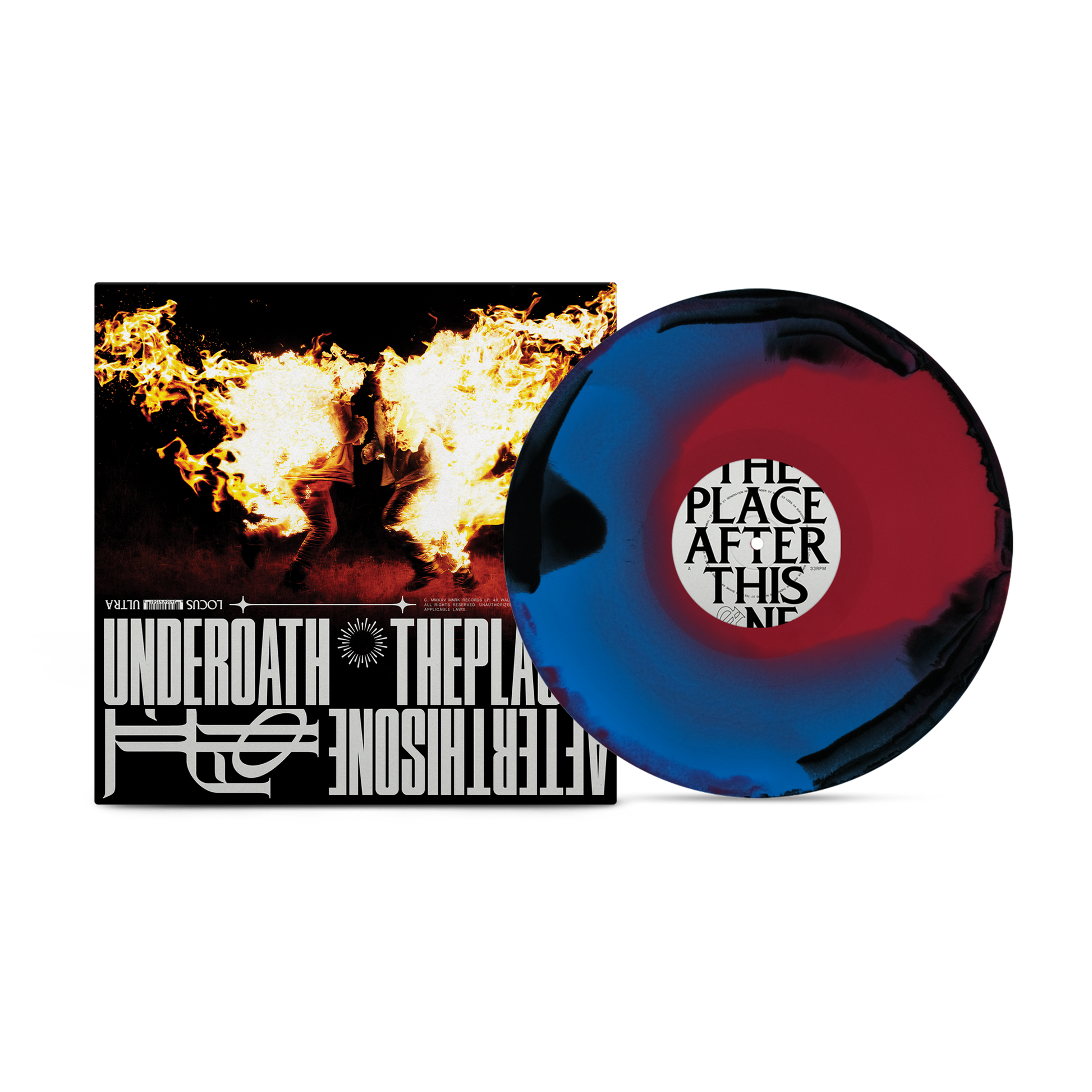 Underoath "The Place After This One" Black + Blue Red Swirl Vinyl