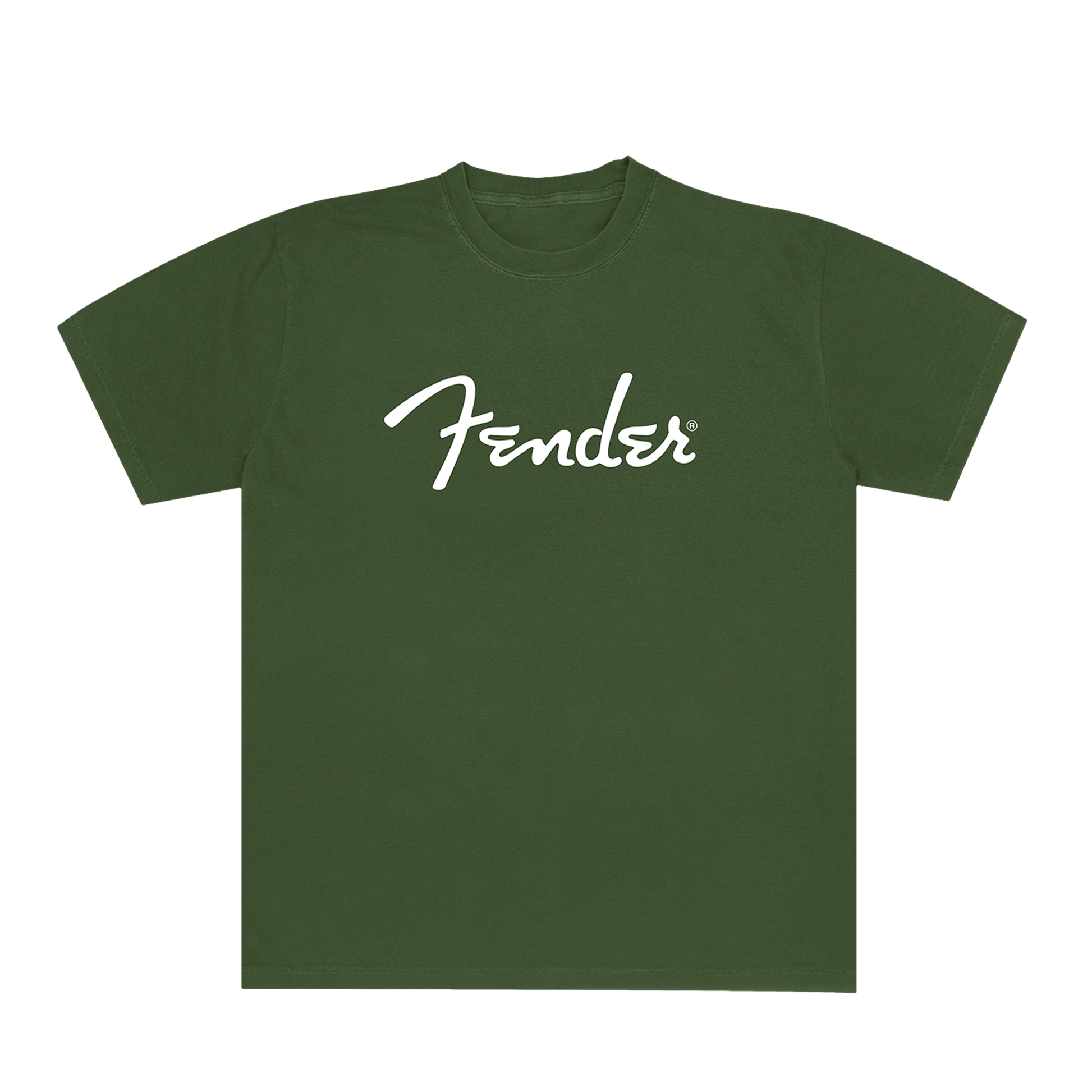 Fender "Spaghetti Logo" Military Green Shirt