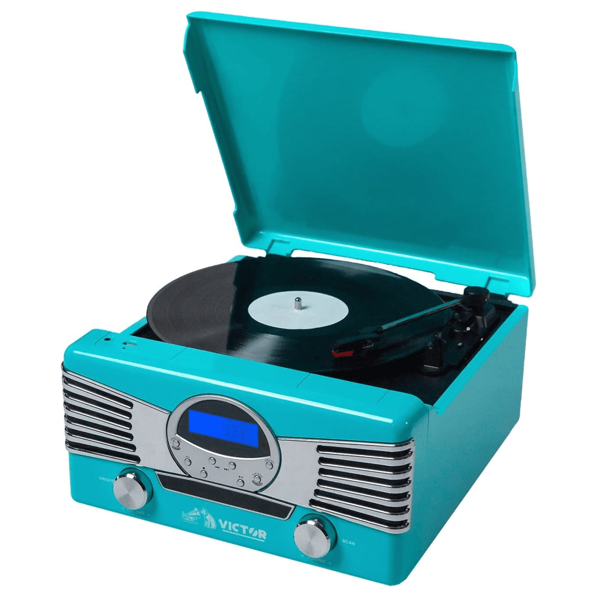 Victor Diner 7-in-1 Turntable Music Center with CD & MP3 Player and Bluetooth Function Jupiter Gear Home
