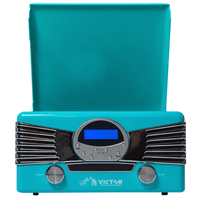 Victor Diner 7-in-1 Turntable Music Center with CD & MP3 Player and Bluetooth Function Jupiter Gear Home