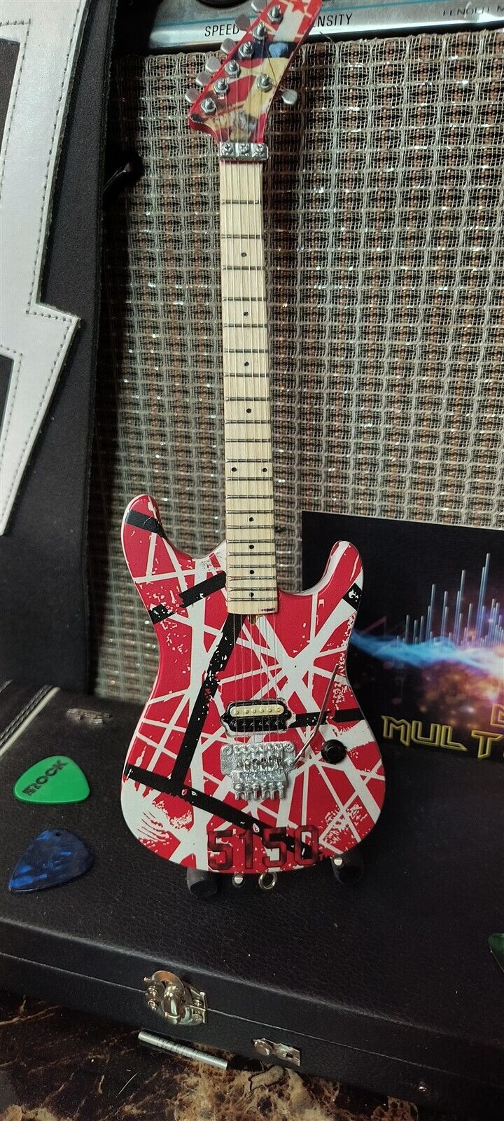 Van Halen "EVH - 5150" Black & Red Licensed  Mini Guitar - Mainstay Entertainment
