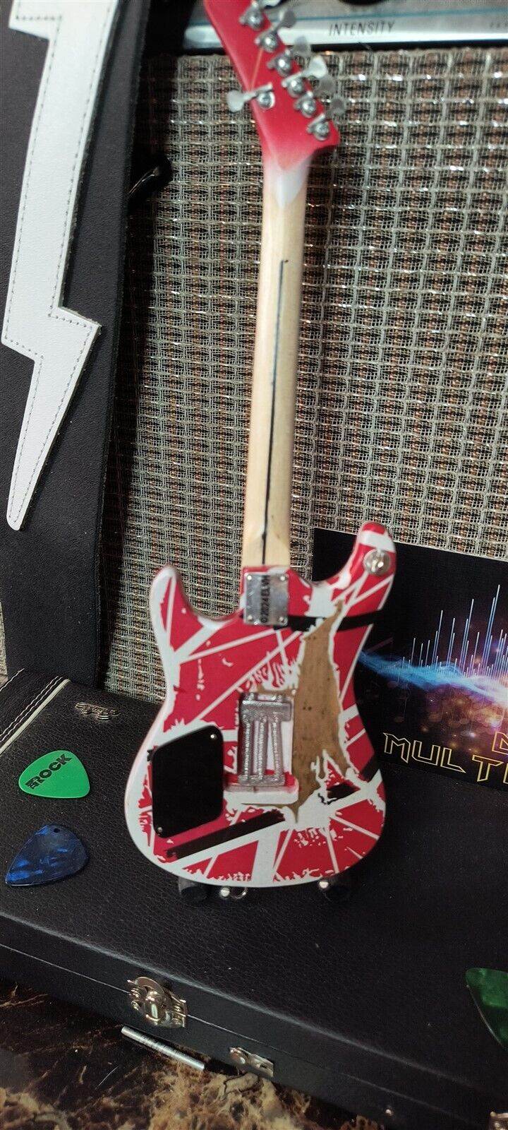Van Halen "EVH - 5150" Black & Red Licensed  Mini Guitar - Mainstay Entertainment