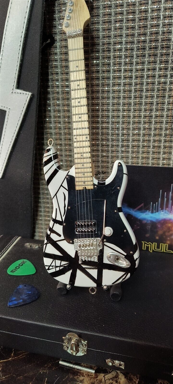 Van Halen "EVH - Eruption" B&W Licensed Mini Guitar - Mainstay Entertainment