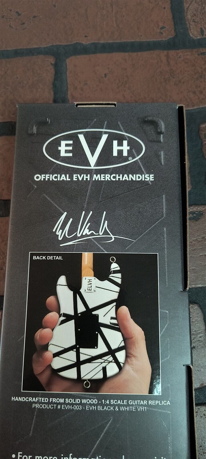Van Halen "EVH - Eruption" B&W Licensed Mini Guitar - Mainstay Entertainment