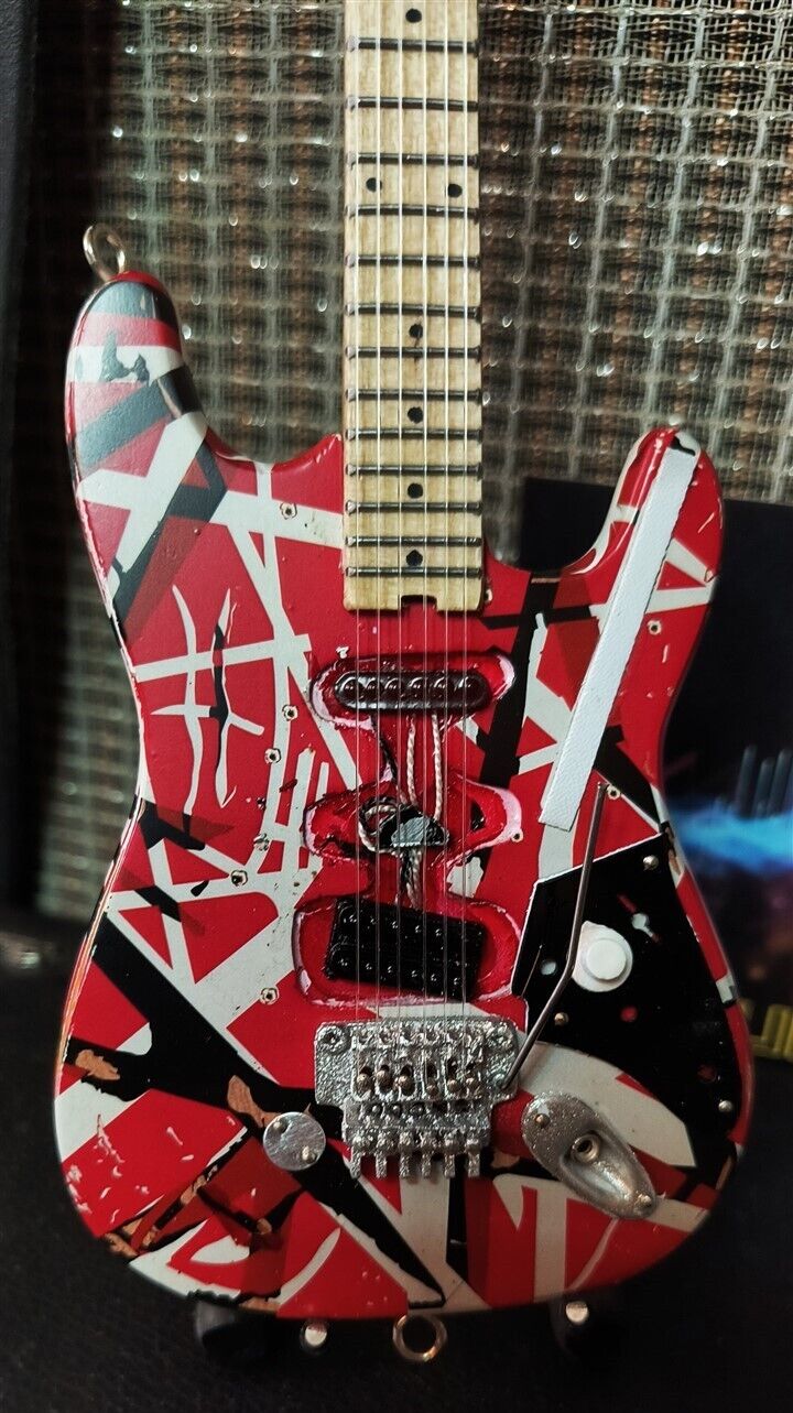 Van Halen "EVH - Frankenstein" Red & White Licensed Mini Guitar - Mainstay Entertainment