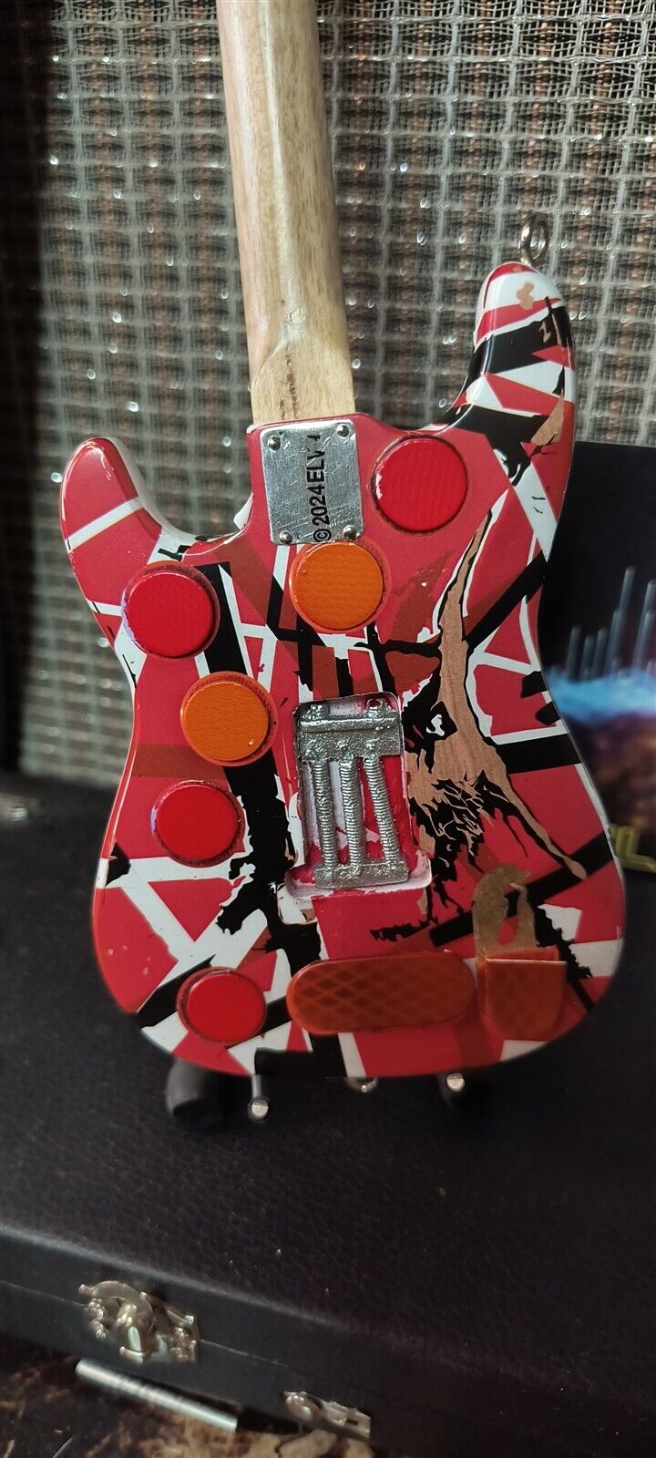 Van Halen "EVH - Frankenstein" Red & White Licensed Mini Guitar - Mainstay Entertainment