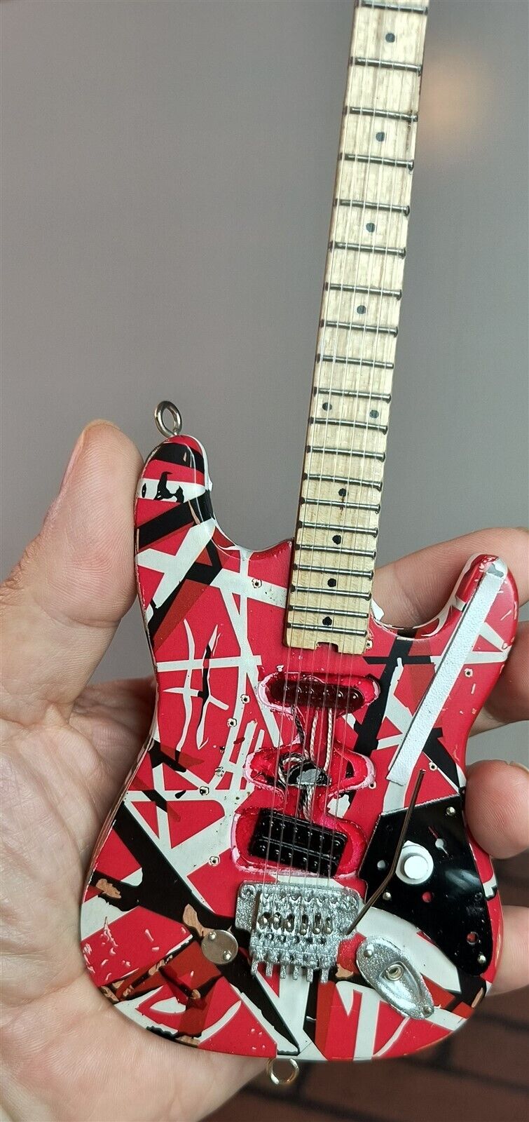 Van Halen "EVH - Frankenstein" Red & White Licensed Mini Guitar - Mainstay Entertainment