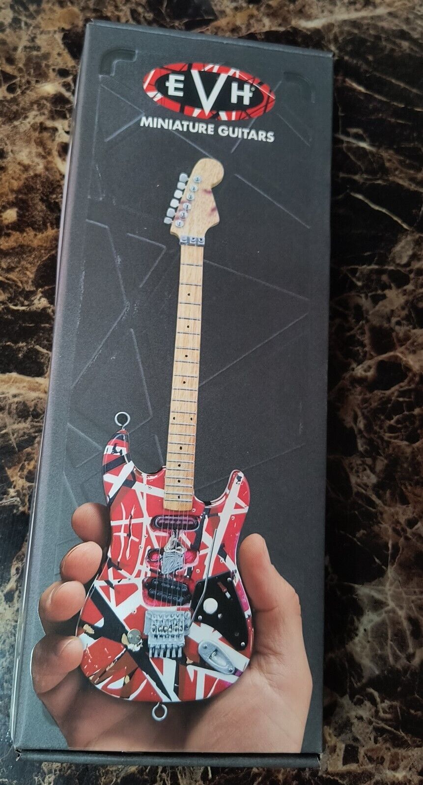 Van Halen "EVH - Frankenstein" Red & White Licensed Mini Guitar - Mainstay Entertainment
