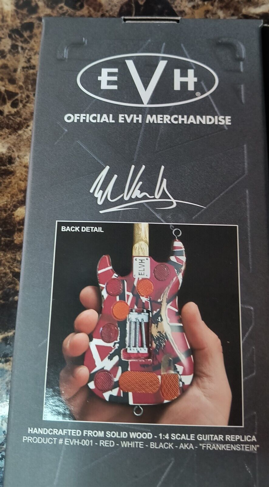 Van Halen "EVH - Frankenstein" Red & White Licensed Mini Guitar - Mainstay Entertainment