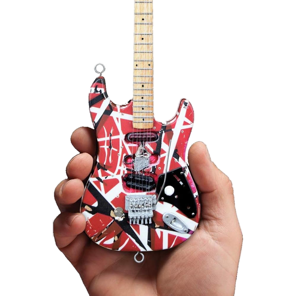 Van Halen "EVH - Frankenstein" Red & White Licensed Mini Guitar - Mainstay Entertainment