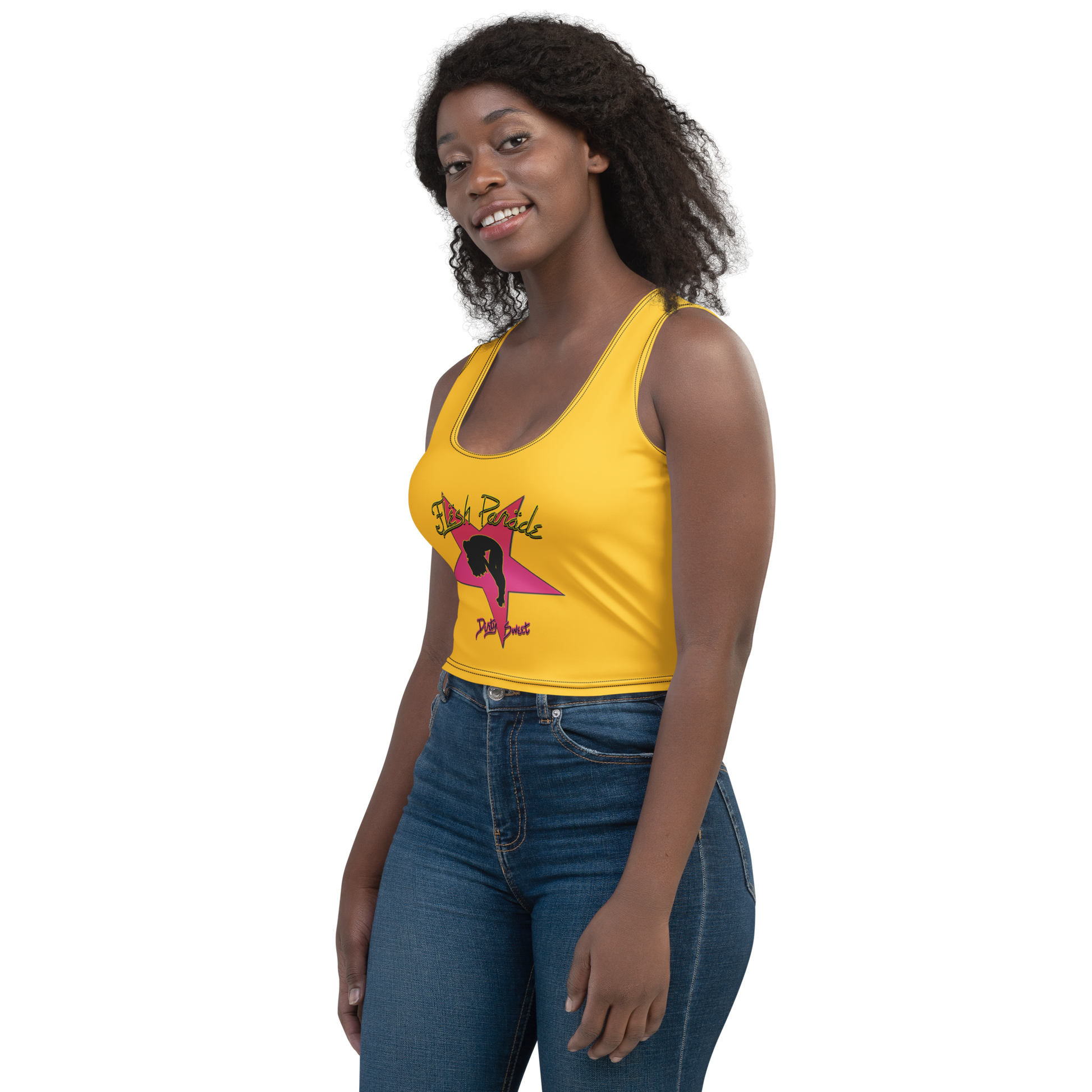 Flesh Parade "Dirty Sweet Yellow Women's Crop Top