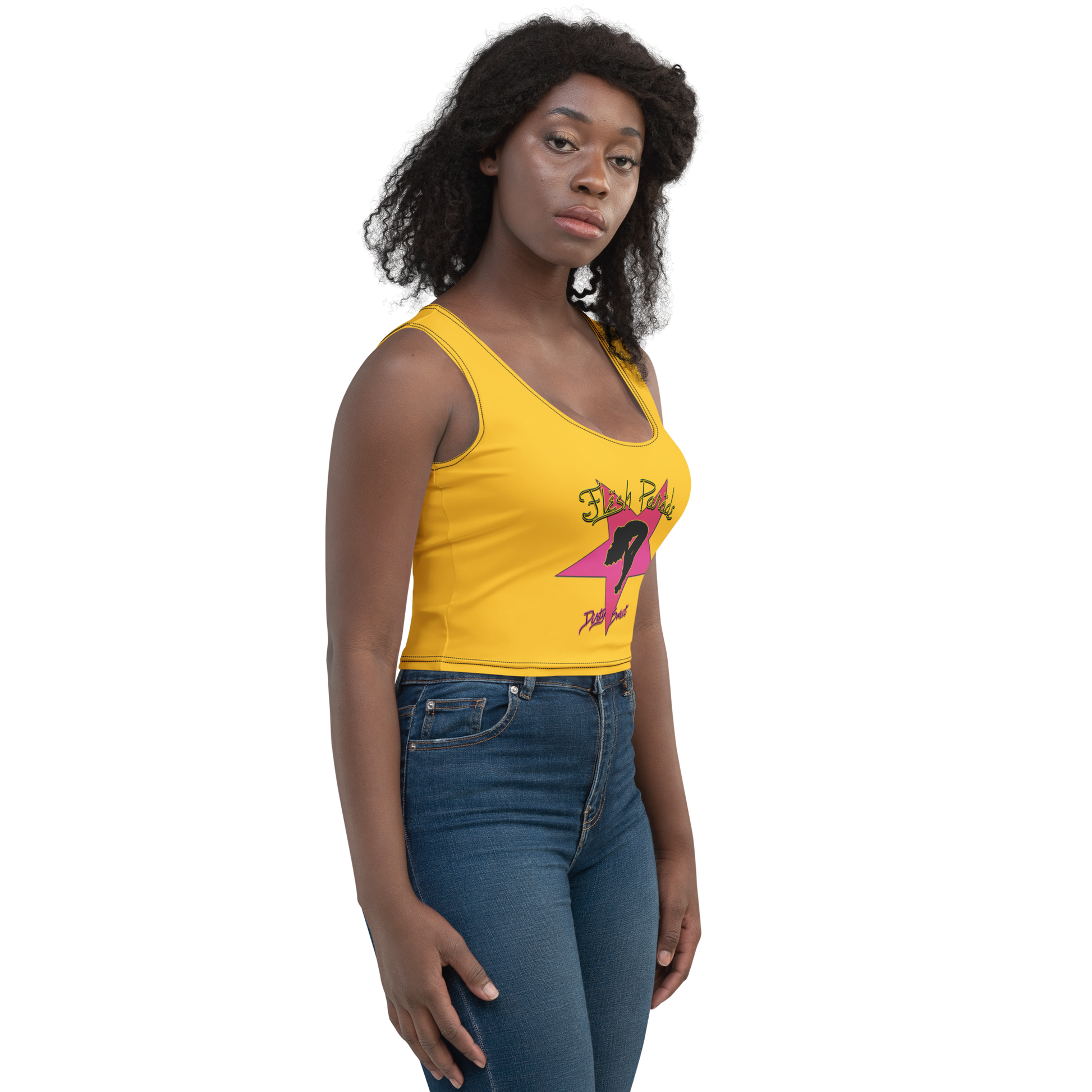 Flesh Parade "Dirty Sweet Yellow Women's Crop Top