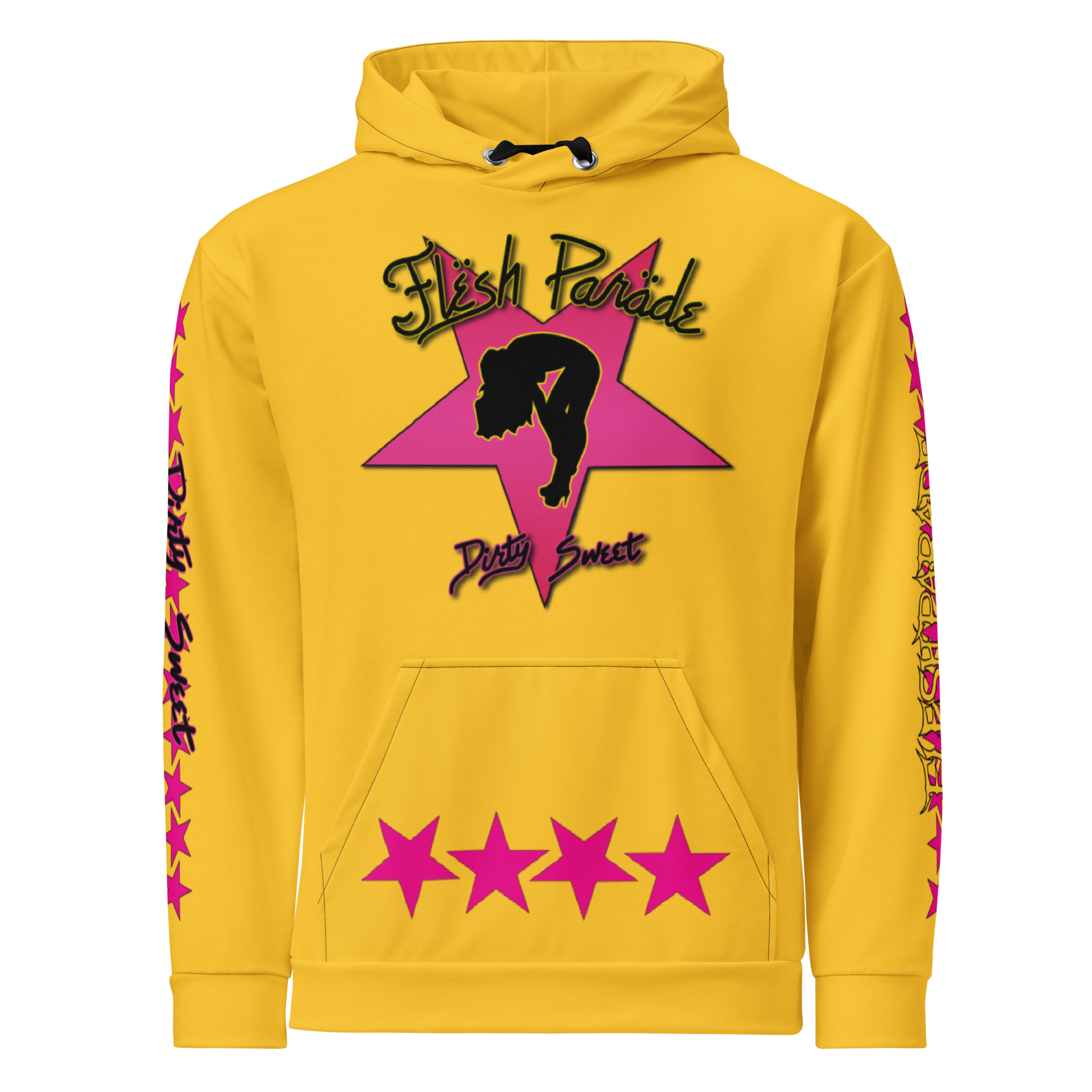 Flesh Parade "Dirty Sweet" Yellow Pullover Hoodie